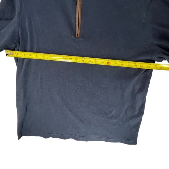 Cremeux Classic Navy Blue Quarter Zip Pullover Sweater Large Ribbed Cuffs - Picture 8 of 9